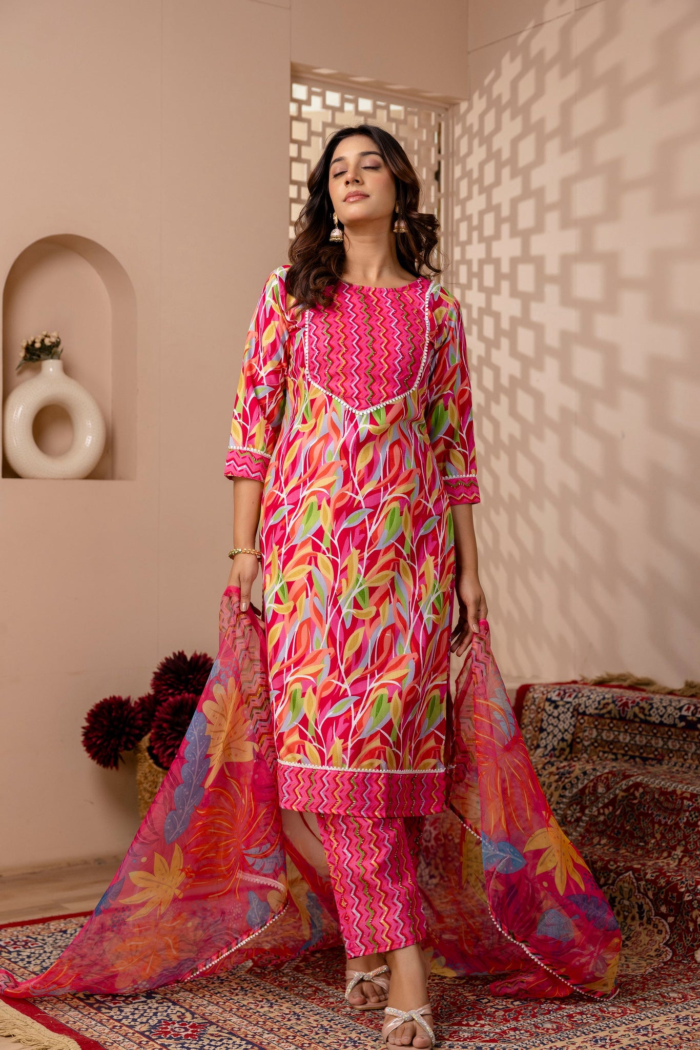 Tropical Bloom Printed Suit Set