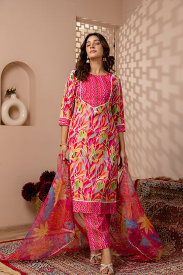 Tropical Bloom Printed Suit Set